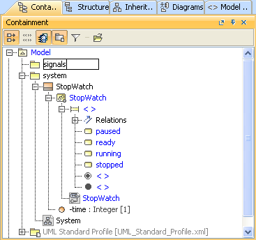 Creating the Signals Package in the Containment Browser