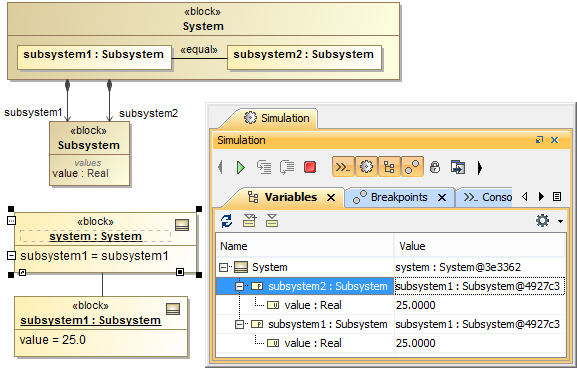 Object Binding with a SysML Binding Connector