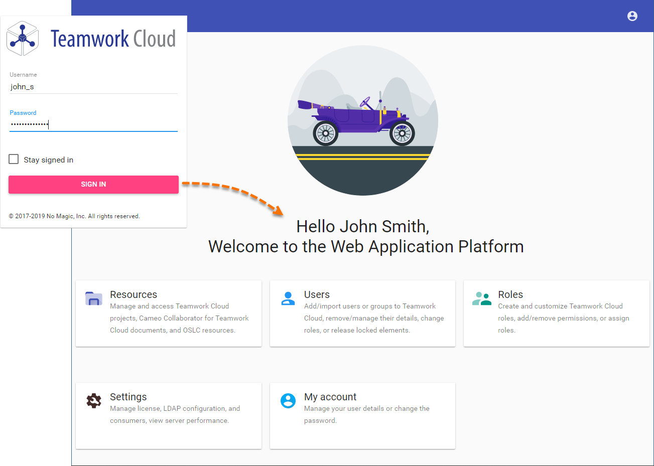 Teamwork Cloud and Services 2022x Refresh2 > Accessing Teamwork Cloud web applications > signing_into_twc.png