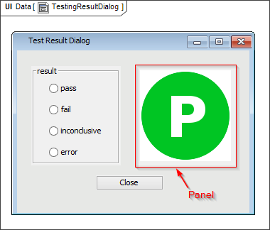 UI Modeling Diagram Containing a UI Frame with Image Switcher