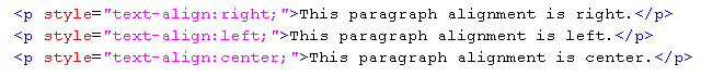 Text-align Style Example