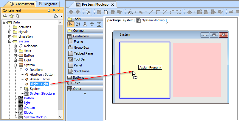 The UI Panel Representing the Light Property as a Part of Class System