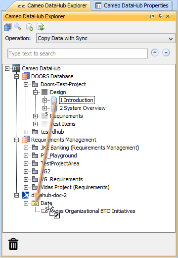 Dragging a Node within DataHub Explorer