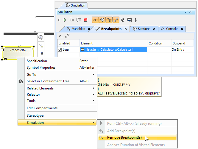 Removing a Breakpoint