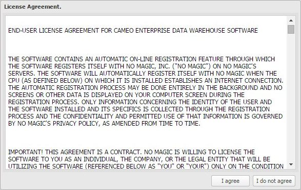 License Agreement dialog