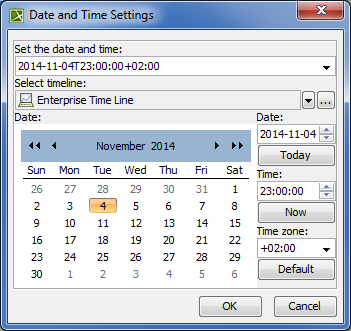 Date and Time Settings dialog