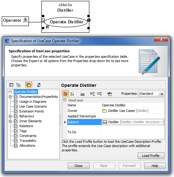 SysML Block as Use Case subject