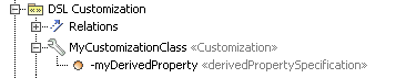 Example of customization element with the attribute for the derived property specification