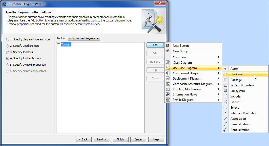 Customize Diagram Wizard - Step 4