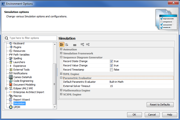 Default Parametric Evaluator