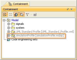 The Simulation Profile in the Containment Browser