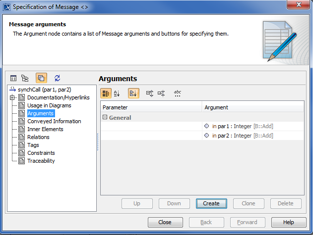 Specifying 4 and 5 as the Values of Parameters par1 and par2 Respectively