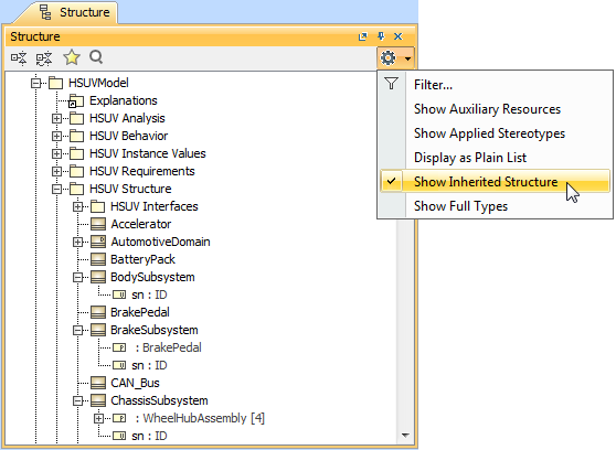 Displaying inherited properties