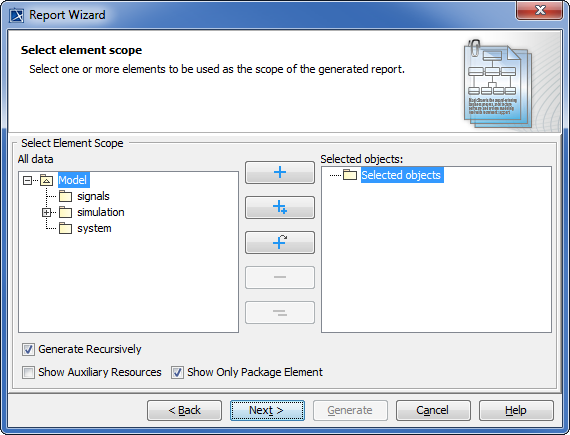 Select element scope pane