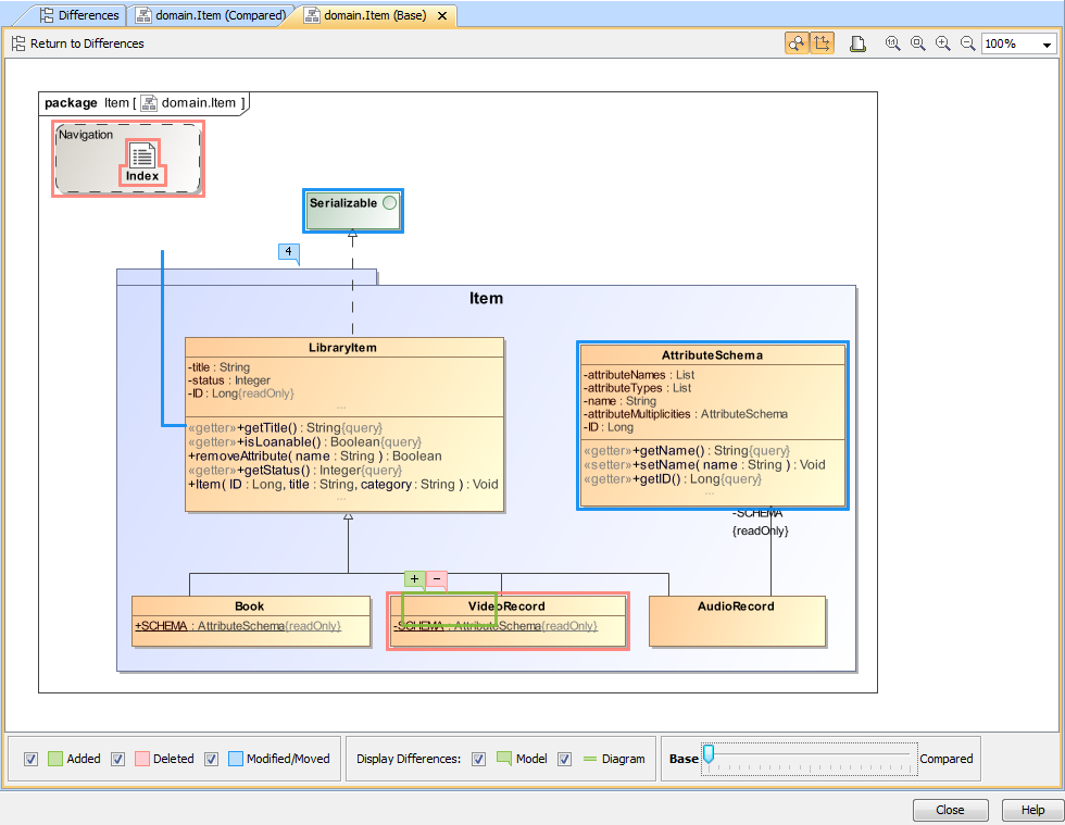 Project Compare difference viewer