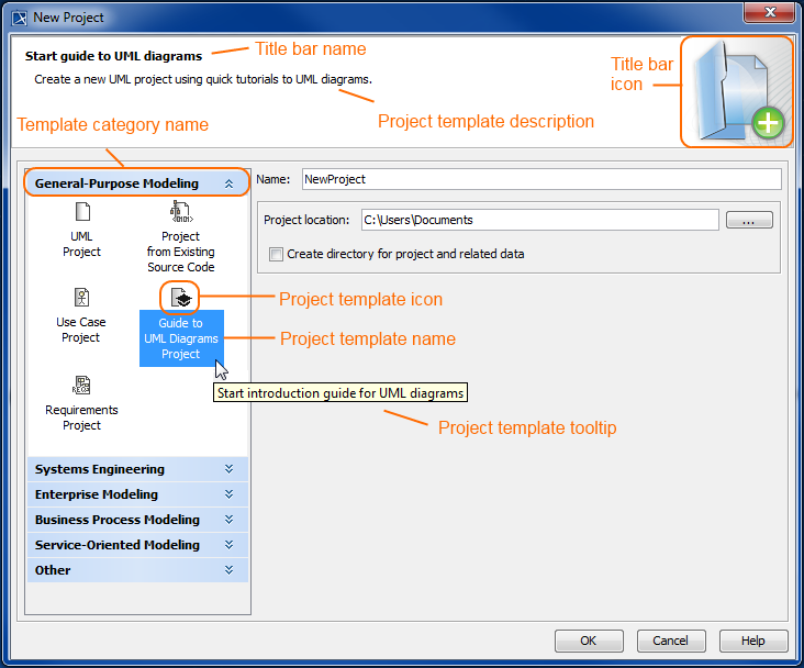 Customizable data for project templates