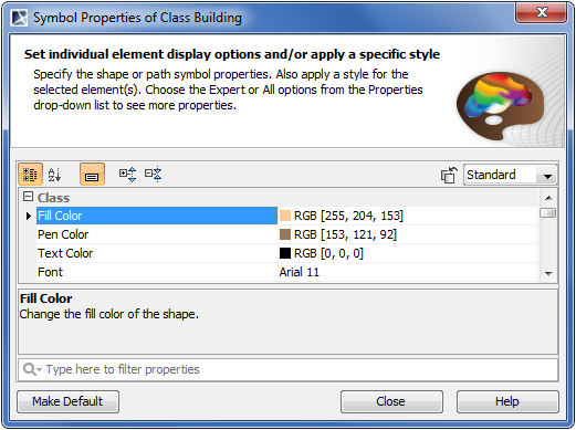 Symbol Properties dialog