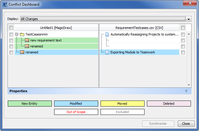 Copying OSLC query result as Extended Requirement