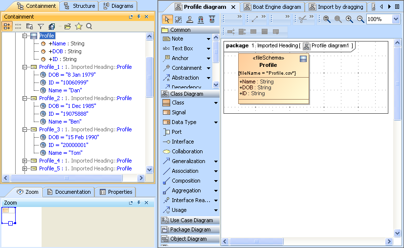 Importing Schema Class and Instance Specifications from CSV