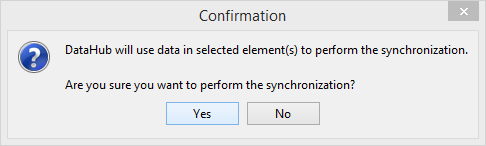 DOORS sync confirmation dialog box