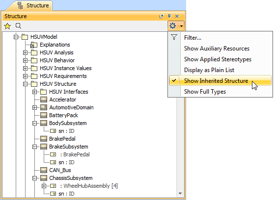 Displaying inherited properties