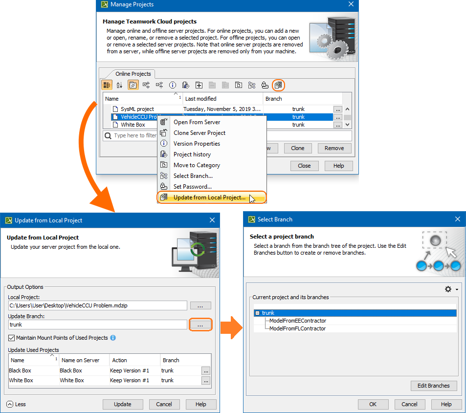 MagicDraw 19.0 LTR SP4 > 19.0 LTR SP3 Version News > manage_projects.png