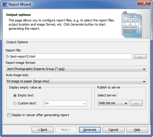 Dialog for Uploading Report to Remote Server