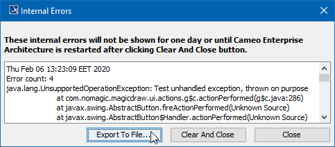 MagicDraw 19.0 LTR SP4 > Reporting Issues > internal_errors.png