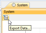 Cameo Simulation Toolkit 19.0 LTR SP4 > Timeline chart > export_button.png (The Export Data Button of the Timeline Chart) The Export Data Button of the Timeline Chart