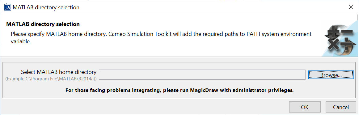 Cameo Simulation Toolkit 19.0 LTR SP4 > Integration with MATLAB > Directory Selection Dialog.png