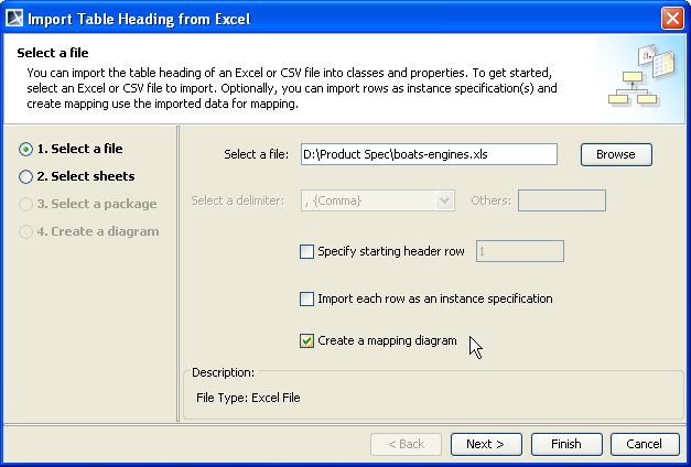 The Create a Mapping Diagram Check Box forClass Mapping