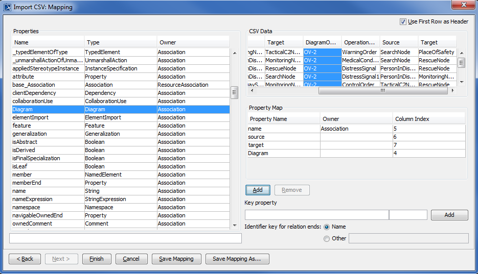 Mapping CSV Columns with Property Types