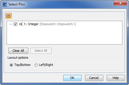 The Select Pins Dialog