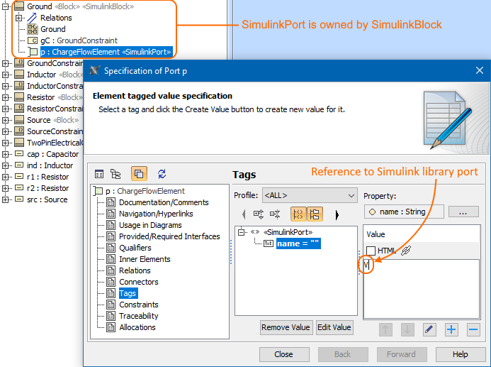 SysML Plugin 2021x > Reusing and referencing Simulink models > simulinkPort_stereotype.png
