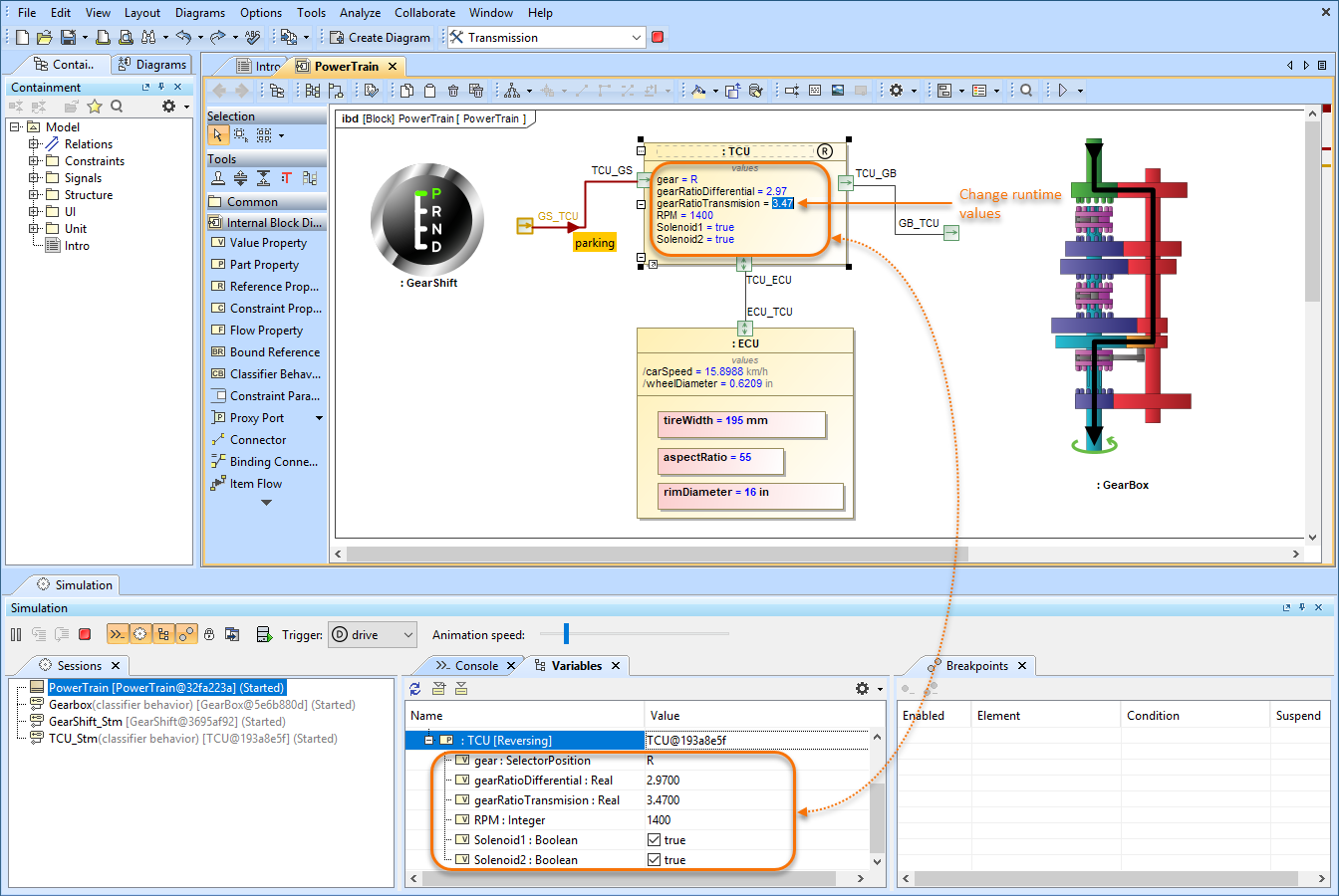 Cameo Simulation Toolkit 2021x > 2021x Version News > displaying_and_changing_runtime_values.png