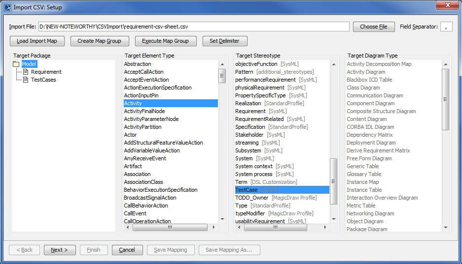 Importing TestCases