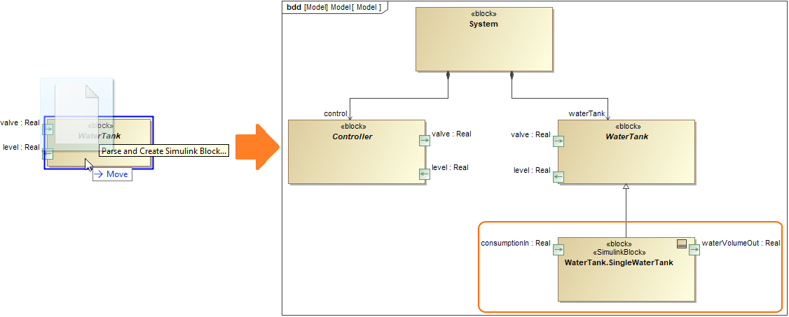 SysML Plugin 2021x Refresh1 > Simulink import > dropping_simulink_file_on_existing_block.png
