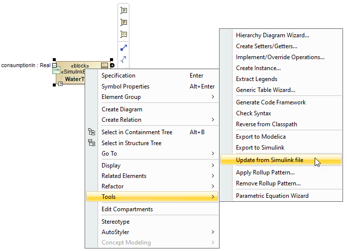 SysML Plugin 2021x Refresh1 > Simulink import > update_from_simulink_file.png