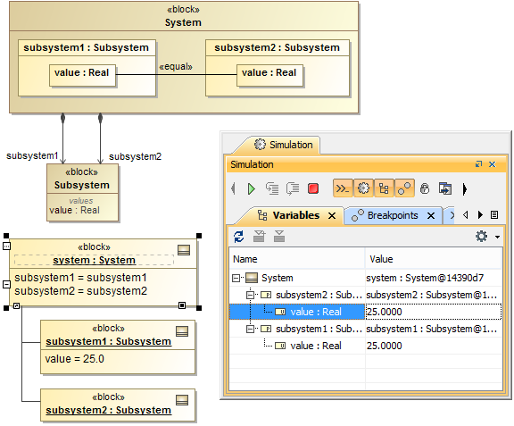 Primitive Value Binding with a SysML Binding Connector