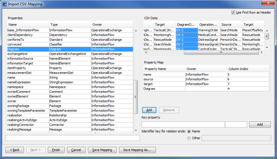 Mapping CSV Columns and Property Types