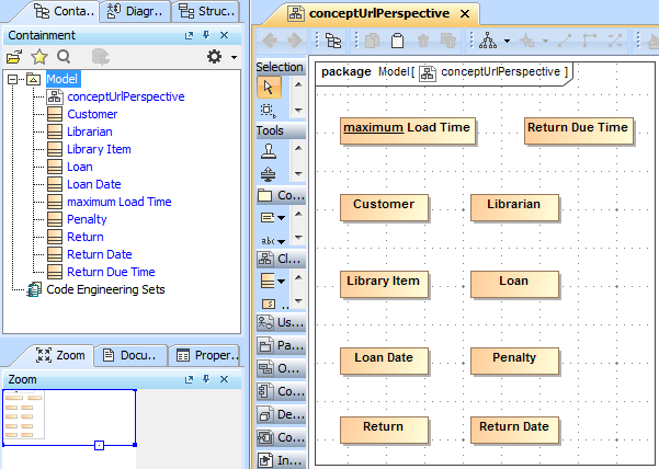 Imported Classes Shown in the Containment Tree