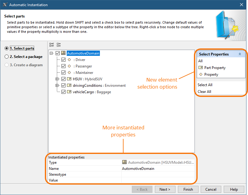 SysML Plugin 2022x > 2022x Version News > automatic_instanciation_wizard.png