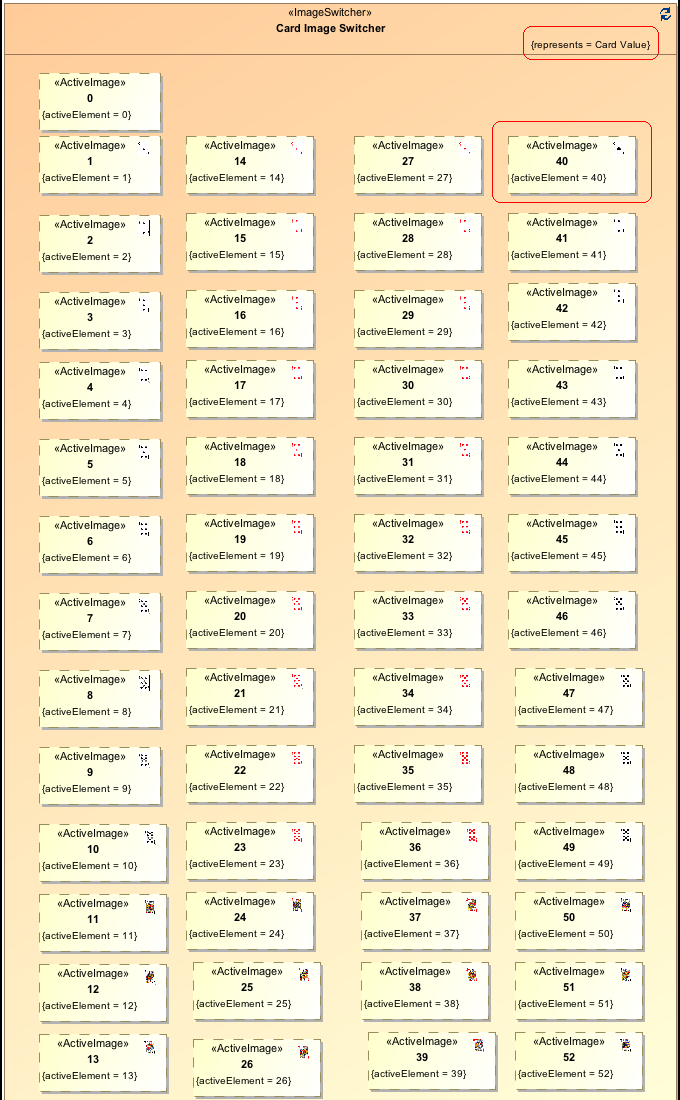 Image Switcher Containing Active Image of 52 Cards and Blank Image