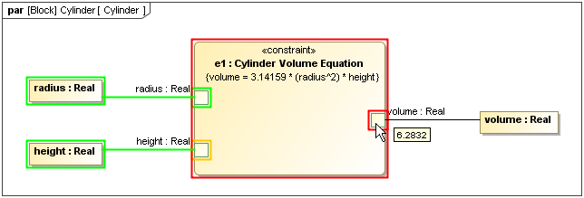 Animation of a SysML Parametric Diagram