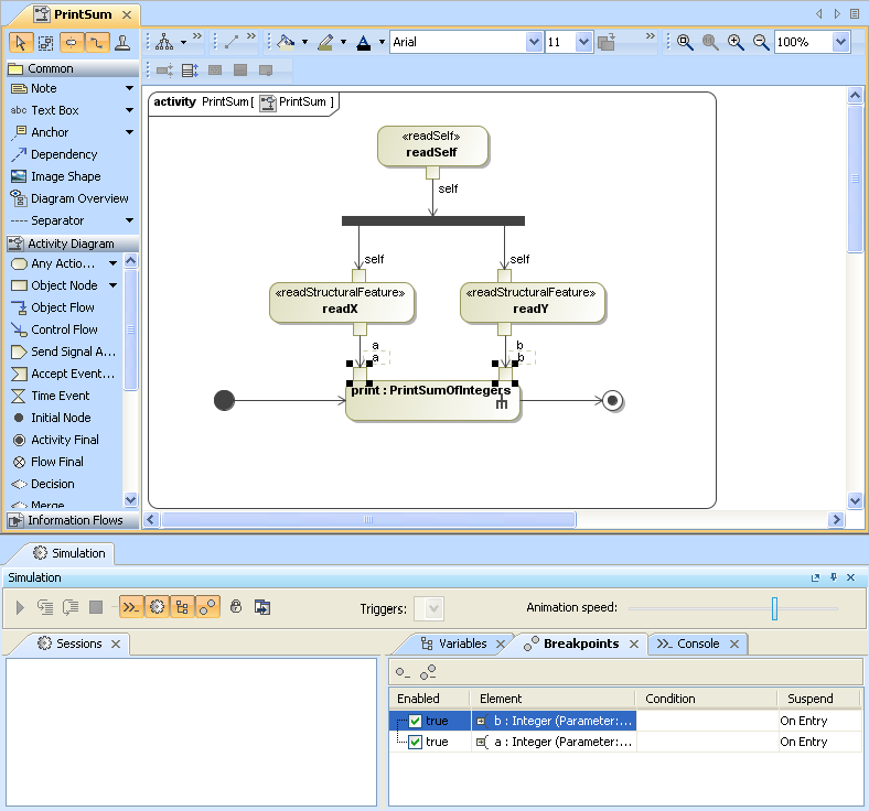 The Breakpoints Pane in the Simulation Window