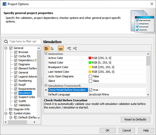 Cameo Simulation Toolkit 2022x > Validation and verification > Check Model Before Execution.png